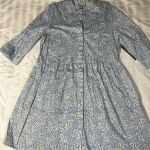 Tuckernuck Royal Shirt Dress XL Blue & White Floral Pattern NWT *Read*